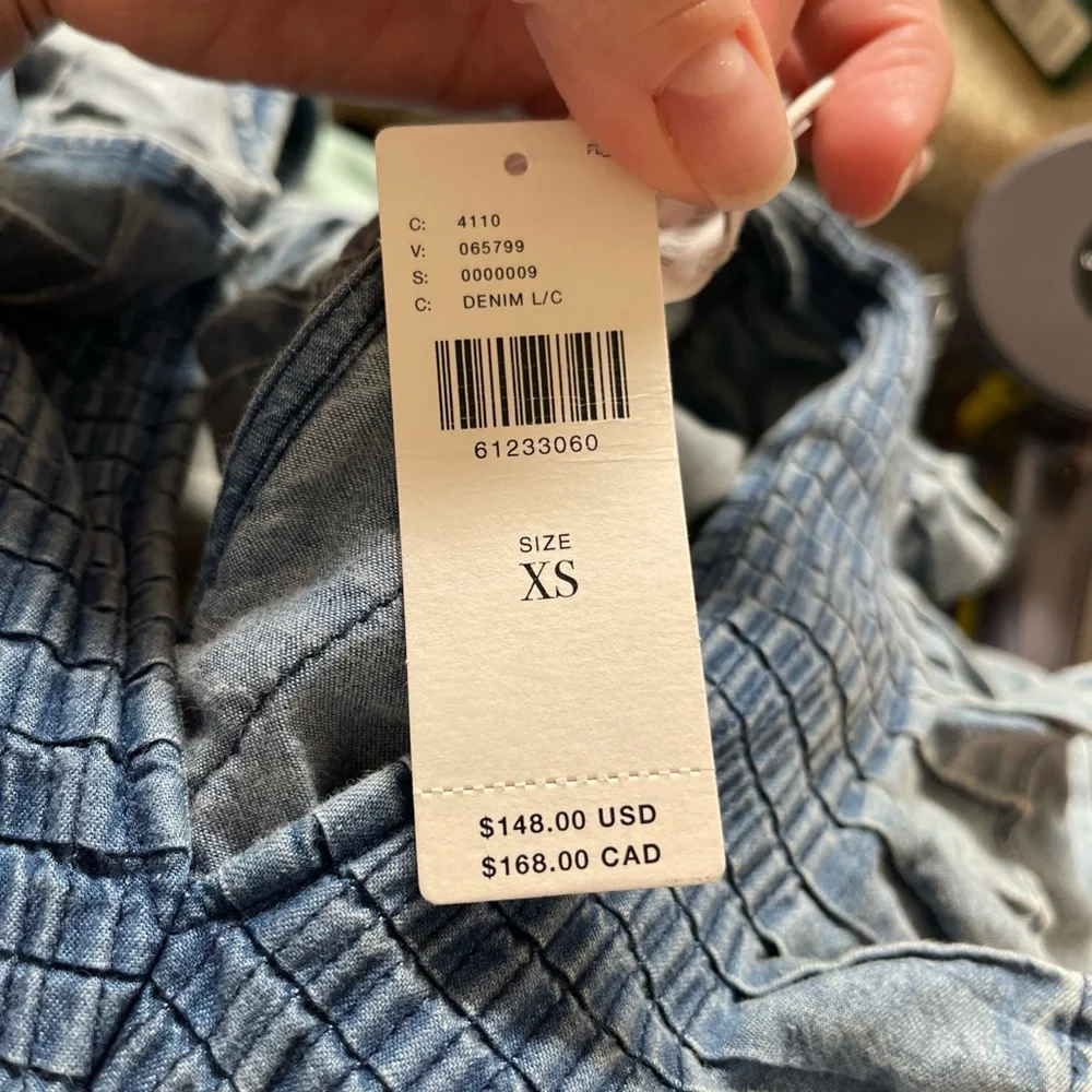 Anthropologie Maeve Denim Blue Top NWT size XS - Picture 8 of 9